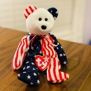 Ty Beanie Baby Spangle the American Bear - Never Played With